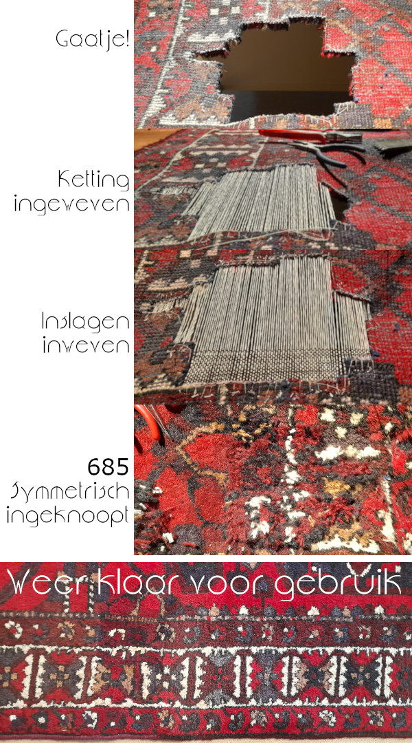 Restauratie, reparatie perzisch tapijt