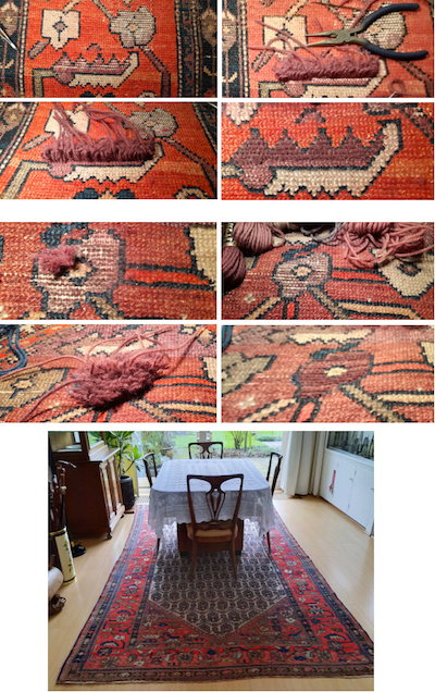 Restauratie, reparatie perzisch tapijt